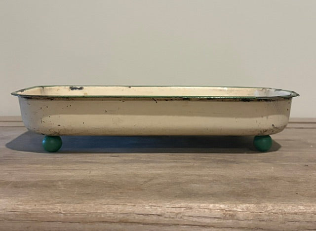 Mushroom Decoupage Enamel Vintage Tray
